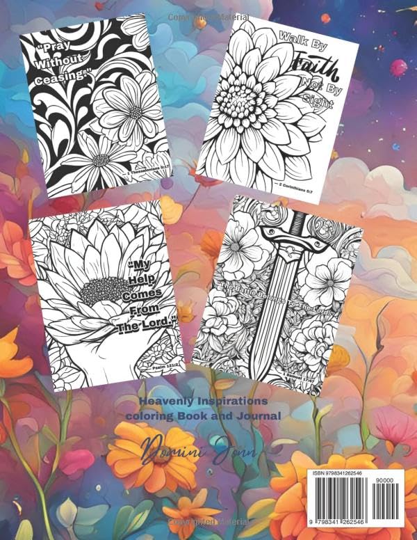 Heavenly Inspirations coloring book and Journal for all: Fearfully and wonderfully made Paperback